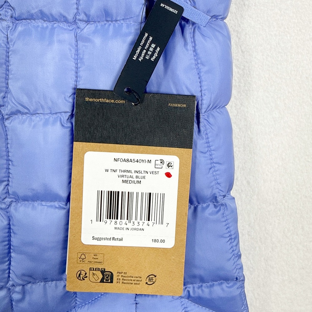 The North Face Thermoball Insulated Vest Size M Womens Virtual Blue NEW - Picture 3 of 9